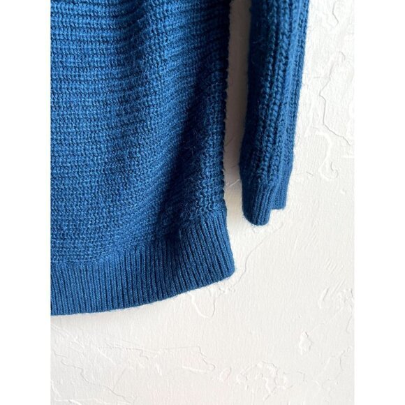 EXPRESS Size Medium Ribbed Boat Neck Pullover Sweater Long Sleeve Wool Mohair Bl - Picture 2 of 7